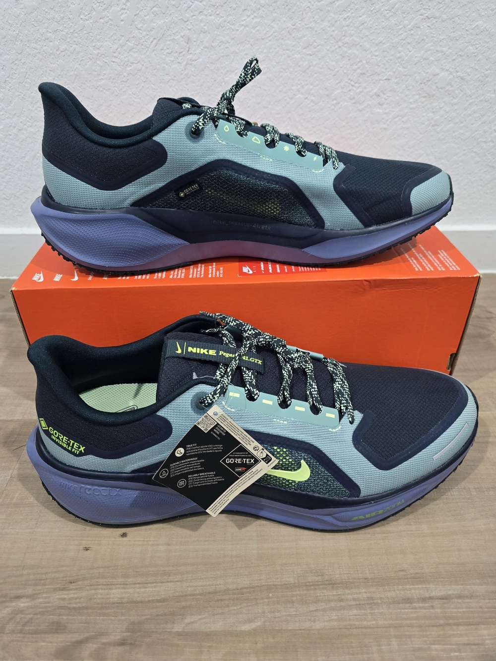 Nike Pegasus 41 GTX Running Shoes - Navy & Light Teal
